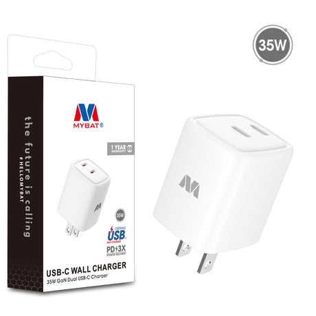 MyBat 35W GaN Dual USB-C Charger – White