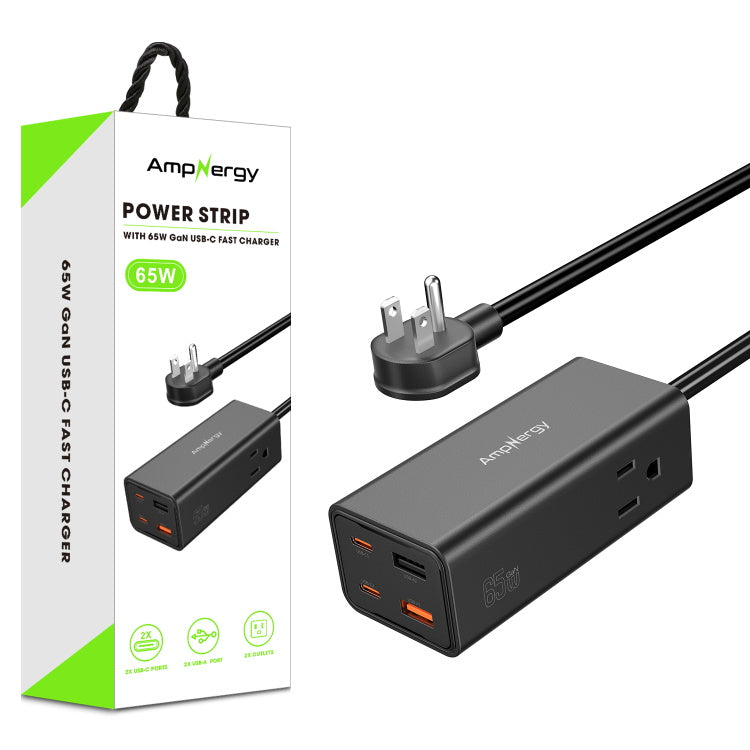 AmpNergy 65W Fast Charging Desktop Multifunction Charger – Black
