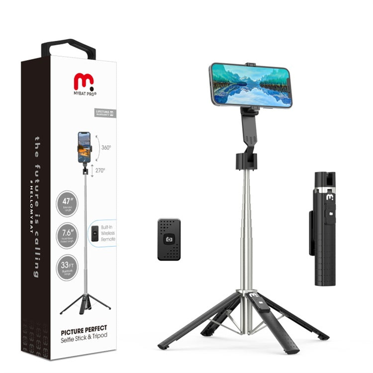 MyBat Pro Picture Perfect Selfie Stick & Tripod – Black